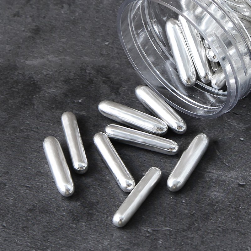 Factory direct mix edible molded candy pearl color silver shiny sprinkle rod in 85g bottle bakery decoration ingredients