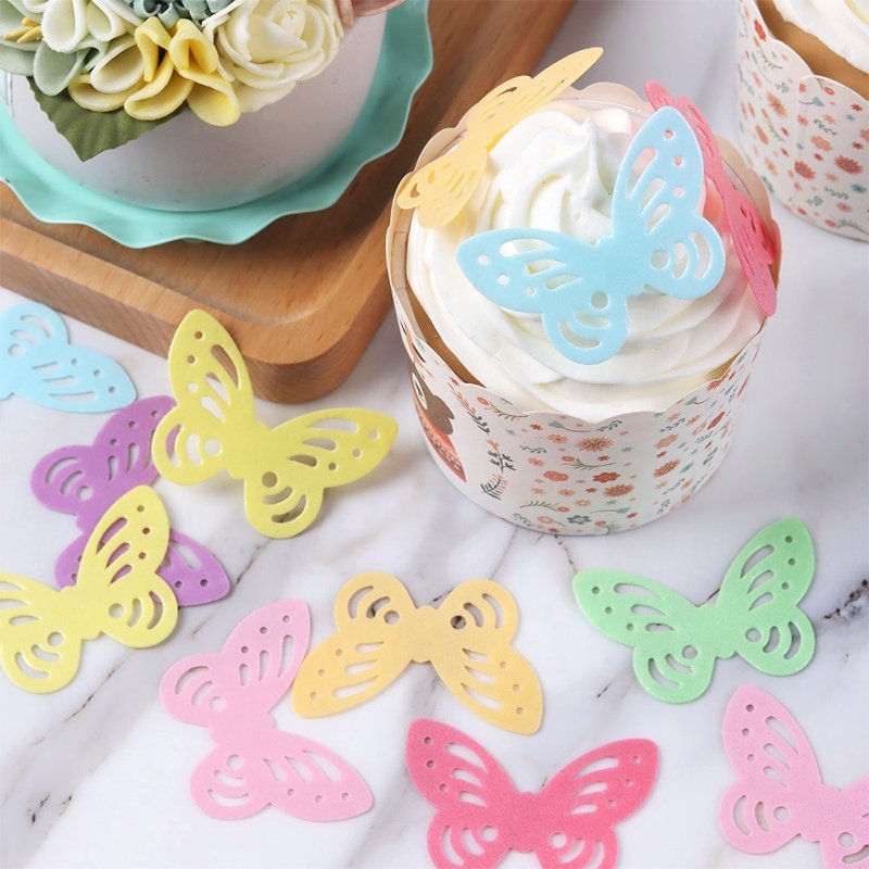 Colourful Bakery Decoration Ingredient Butterfly Rice Paper Edible Wafer Paper Sprinkles for Baking