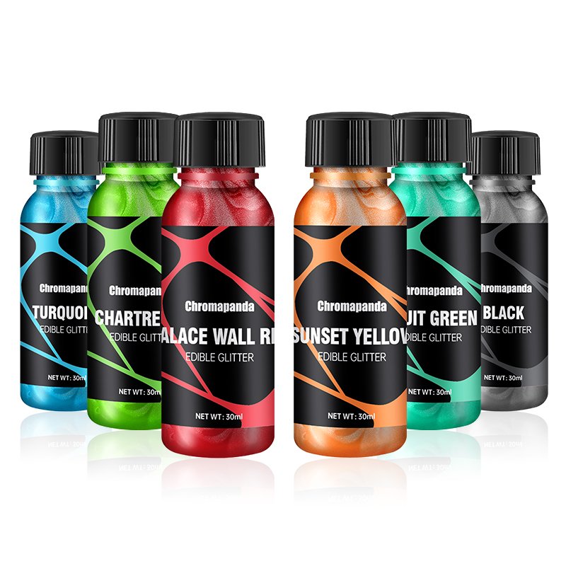Chromapanda New Arrival Food Grade Liquid Pearl Powder 36 Colors Baking Cake DIY Decoration 30ML Customizable Food Dyeing
