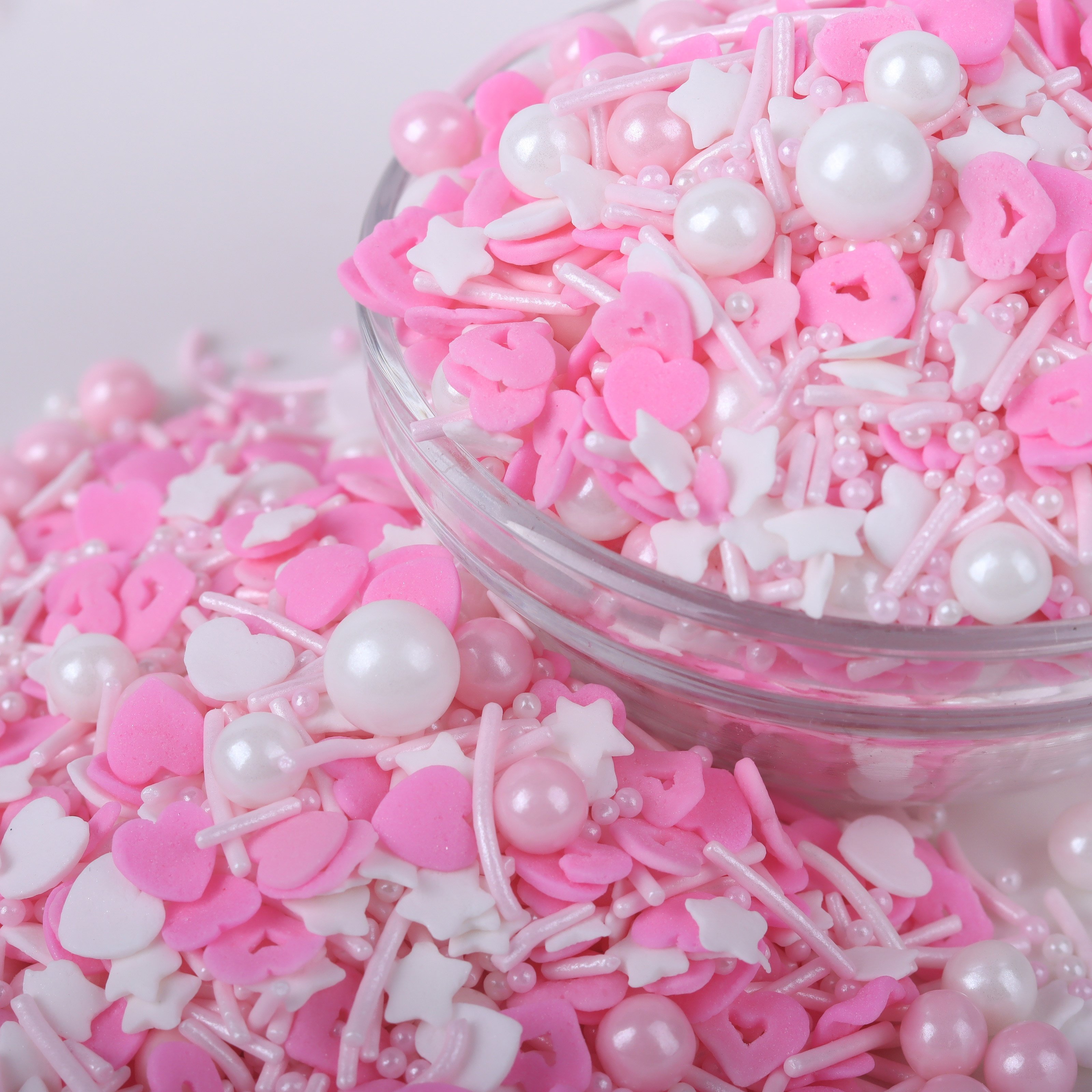 Lovebakery Valentine Cake Decorations Star Heart Confetti Sprinkles Edible Sugar Pearls Sprinkles Cake Decoration for Pastry