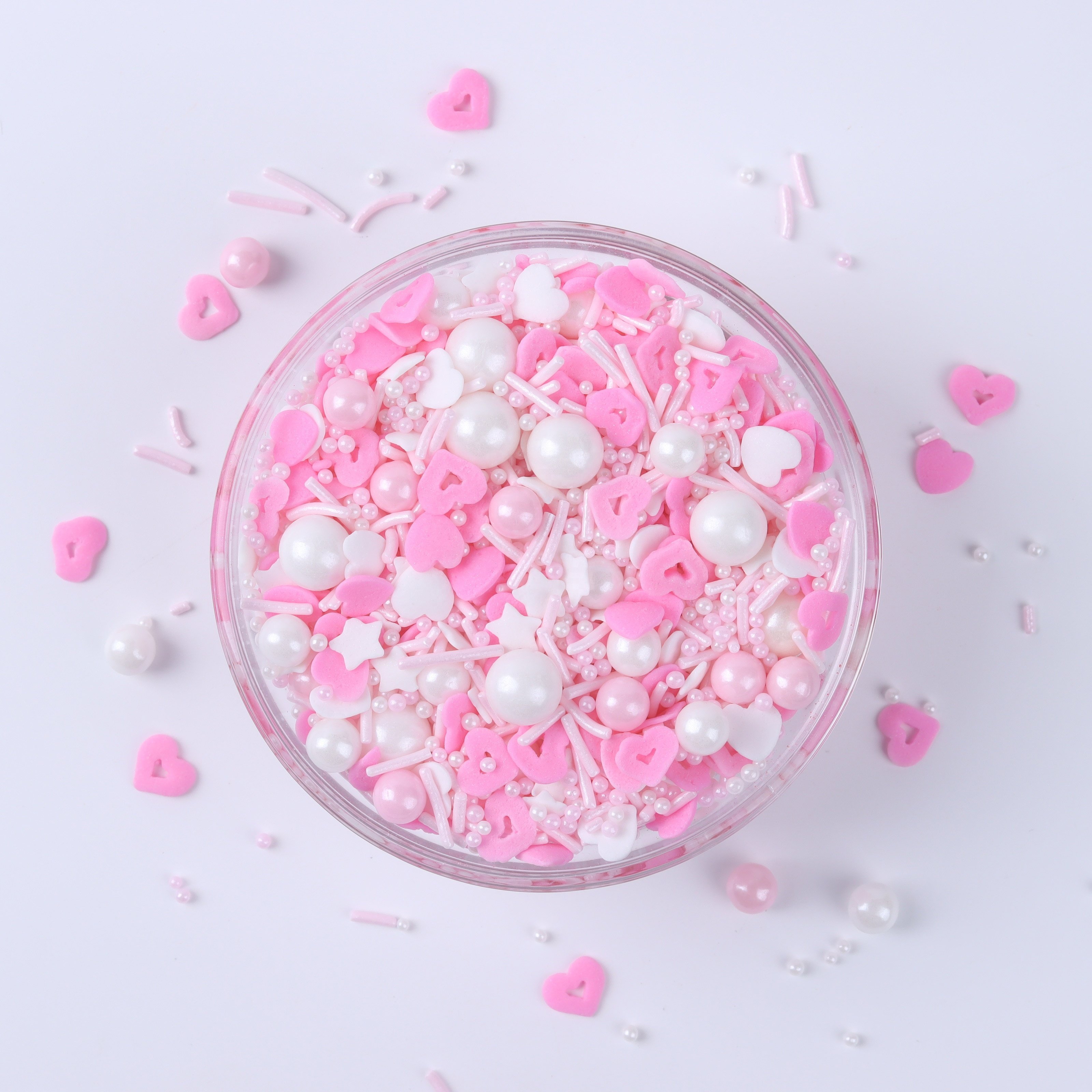 Lovebakery Valentine Cake Decorations Star Heart Confetti Sprinkles Edible Sugar Pearls Sprinkles Cake Decoration for Pastry