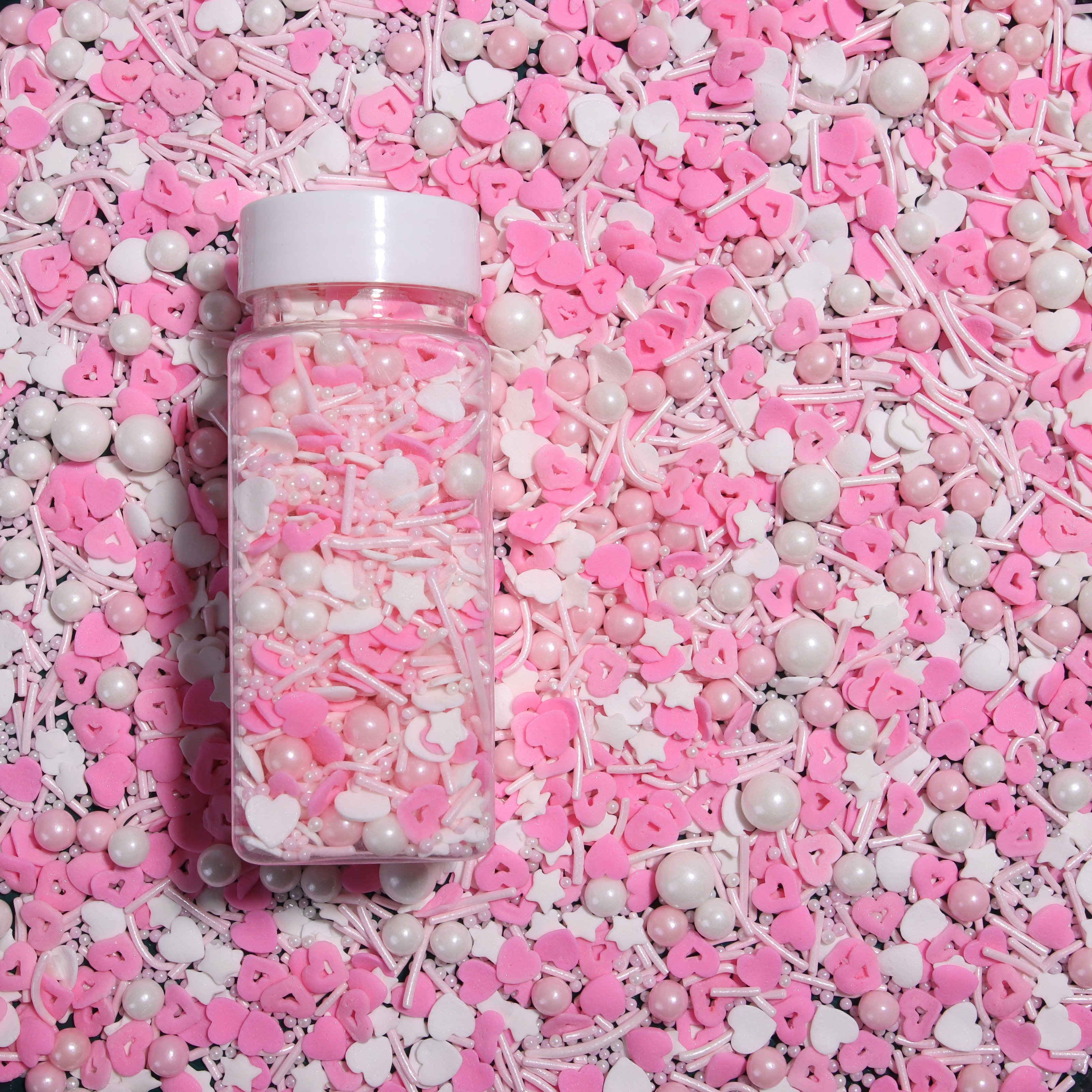 Lovebakery Valentine Cake Decorations Star Heart Confetti Sprinkles Edible Sugar Pearls Sprinkles Cake Decoration for Pastry