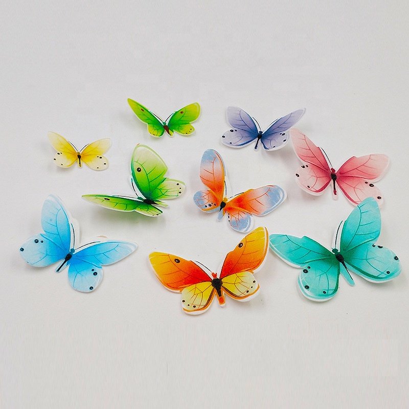 Food Safe Edible 3D butterfly rice wafer paper butterfly for cake decoration
