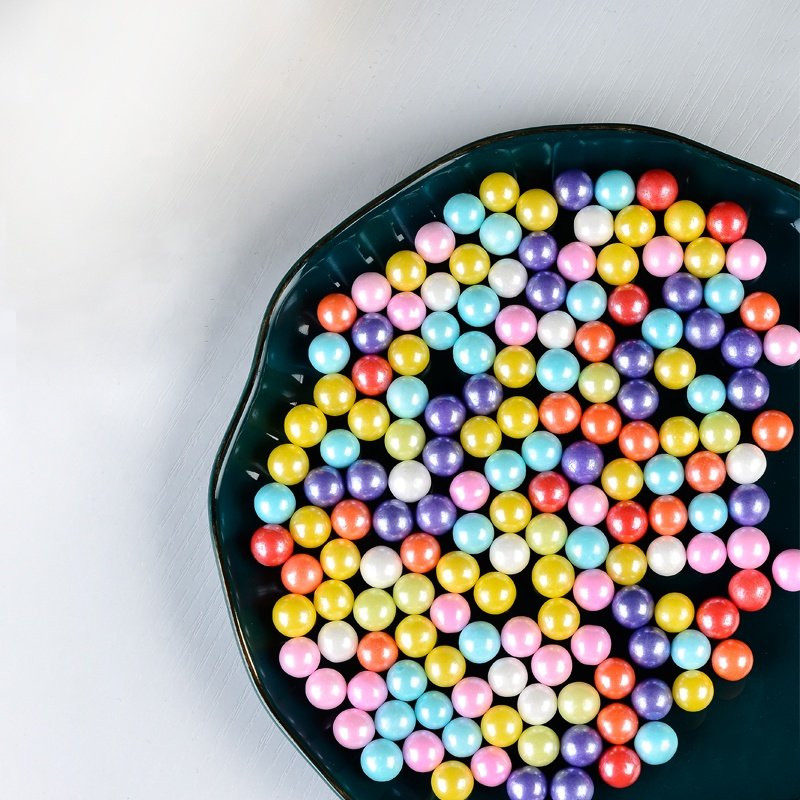 Cakifun 12 Colors 10 mm Natural Shimmer Sugar Beads For Cookies Bakery Ingredients Edible Sprinkles Cake Decorations