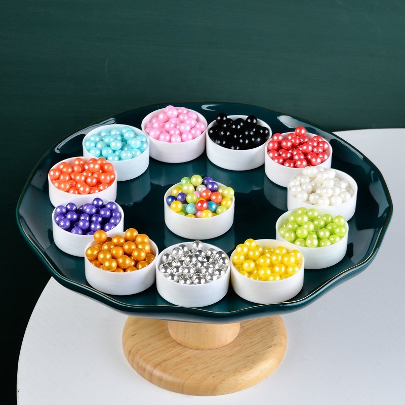 Love Bakery 12 Colors 7mm Natural Shimmer Sugar Pearls For Cookies Bakery Ingredients Edible Sprinkles Cake Decorations