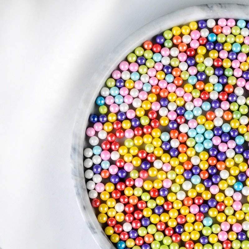 Love Bakery 12 Colors 7mm Natural Shimmer Sugar Pearls For Cookies Bakery Ingredients Edible Sprinkles Cake Decorations