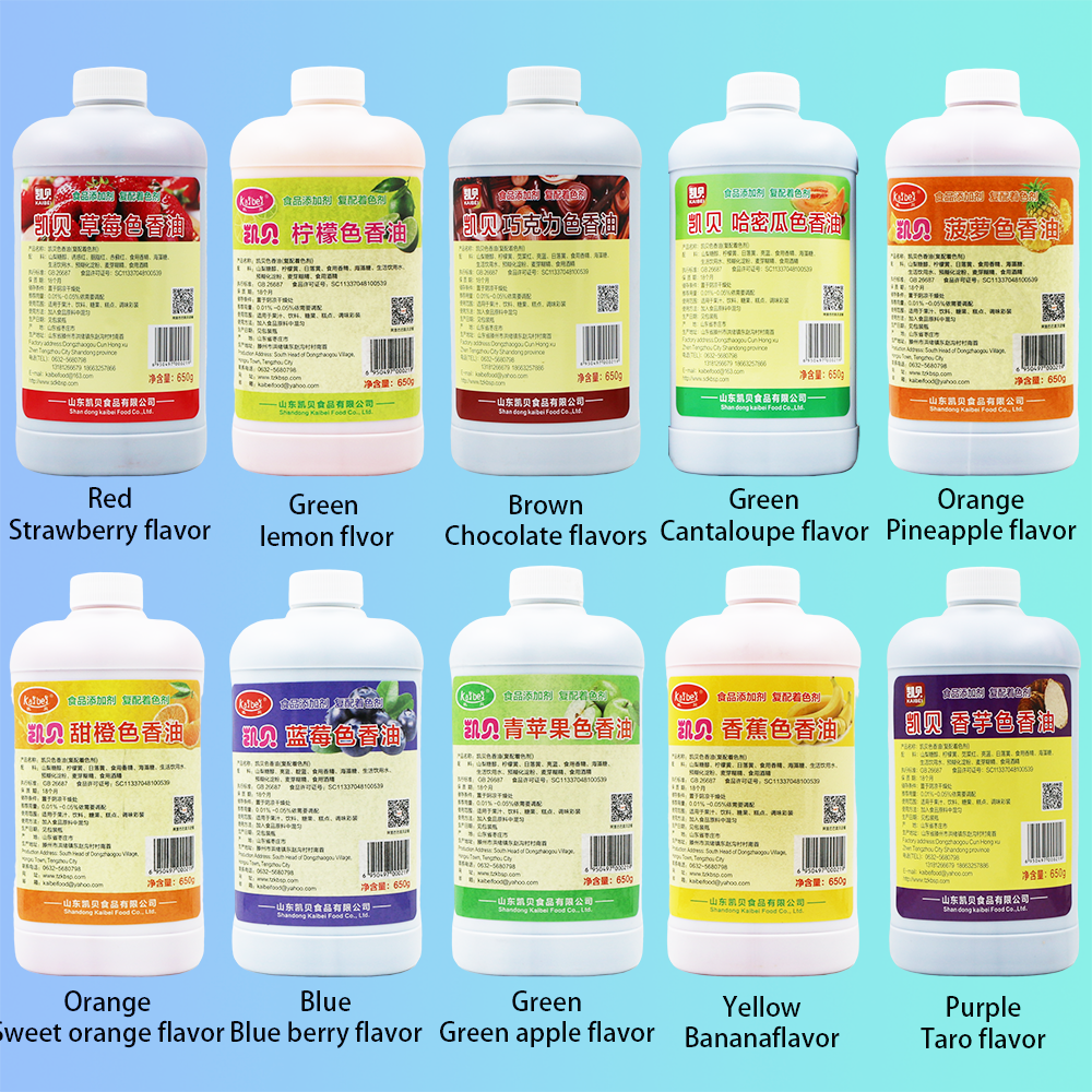 Hot Selling 650g Halal Food Flavouring Oil 11 Colors Liquid Food Colours for Cake Coloring Bottle Packaging