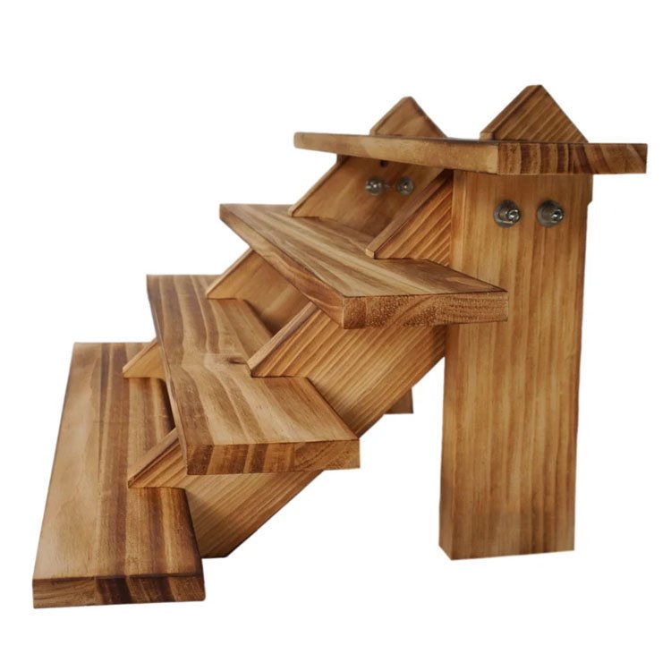 4 Tier Farmhouse Retail Display Tabletop Riser Wood Cake Stand for Food Party Wedding Bakery