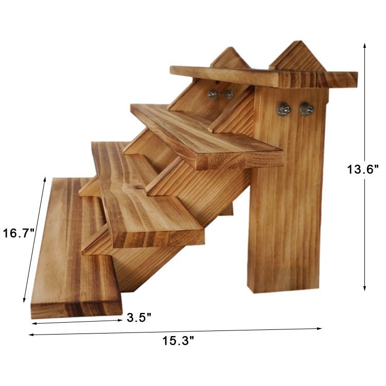 4 Tier Farmhouse Retail Display Tabletop Riser Wood Cake Stand for Food Party Wedding Bakery