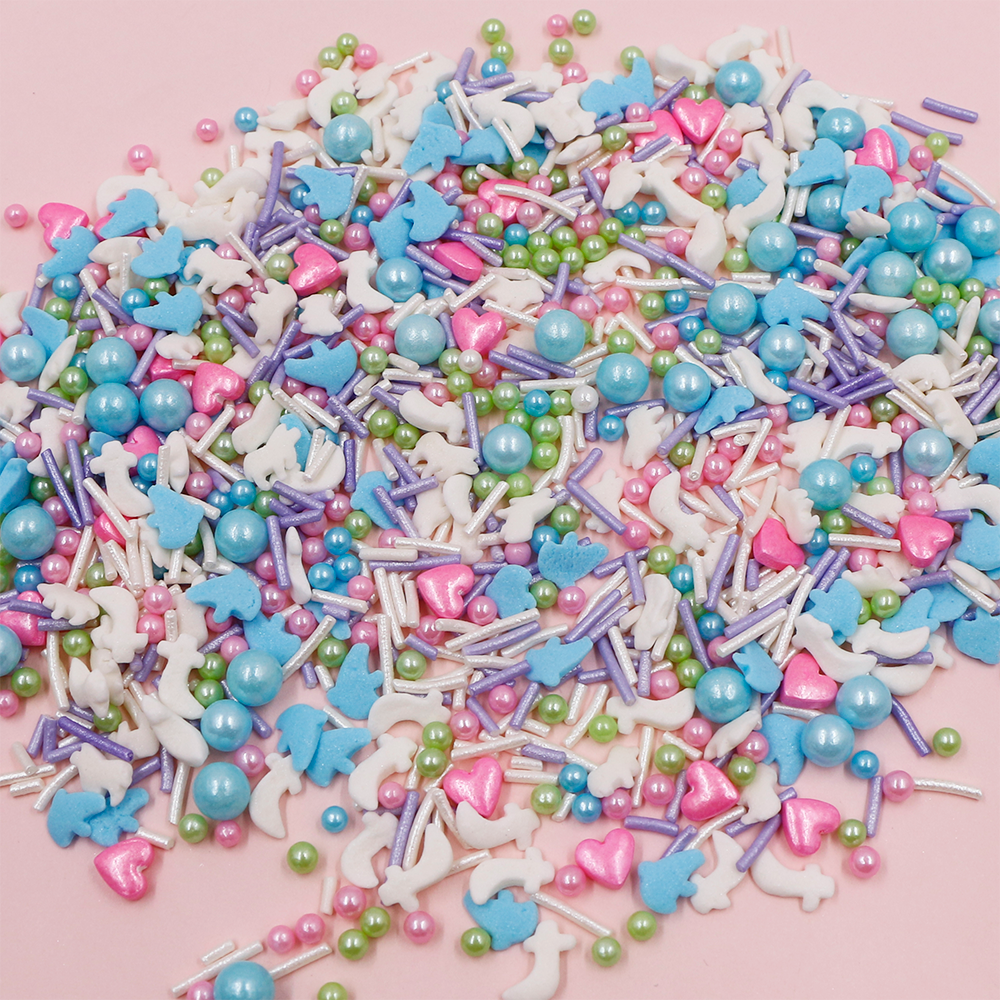 Wholesale Halal Edible Rainbow Sprinkles for Cake Decoration Solid Sugar sprinkles in Bottle or Bag Packaging