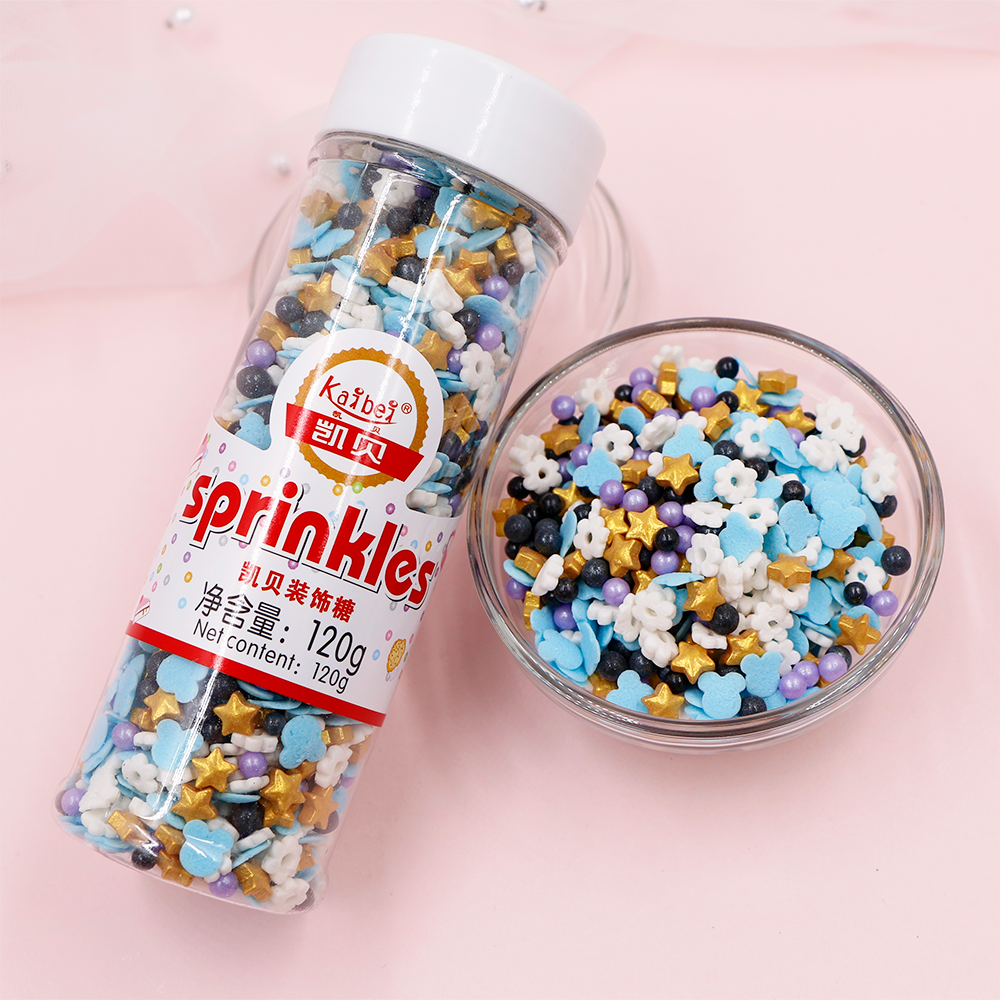 Wholesale Halal Edible Rainbow Sprinkles for Cake Decoration Solid Sugar sprinkles in Bottle or Bag Packaging