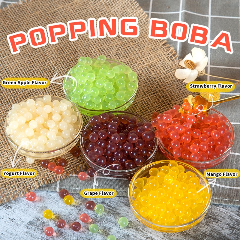 1.2Kg Bubble Tea Jelly Balls Ingredients Strawberry Juice Bursting Boba Pearls Taiwan Popping Boba