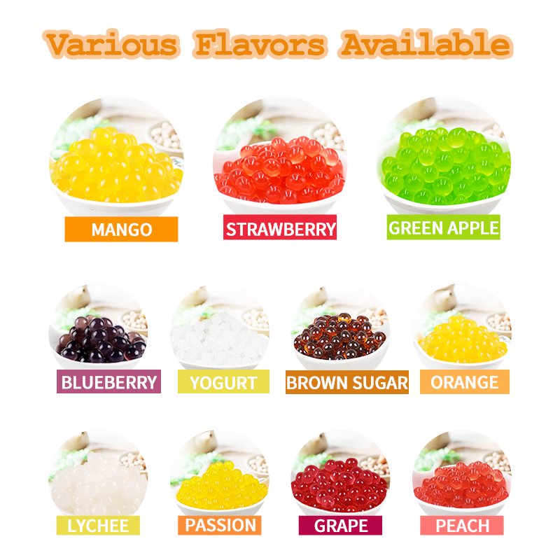 1.2Kg Bubble Tea Jelly Balls Ingredients Strawberry Juice Bursting Boba Pearls Taiwan Popping Boba