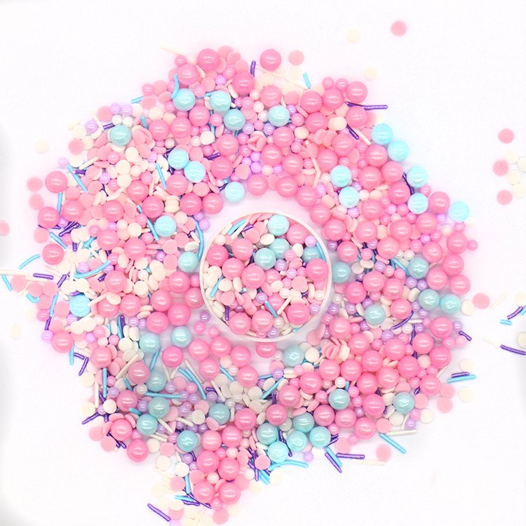 Yasin Bakery Mini 4 Cells Sugar Beads Cotton Candy Jimmies Bakery Ingredients Edible Sprinkles Cake Decorations