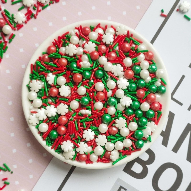 Cake decoration Color Edible Sugar Pearls Beads Edible Sprinkles Christmas For Bakery Ingredients Decorations
