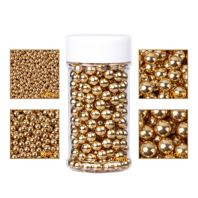 Golden fancy sugar beads factory sales wholesale price bakery decoration ingredients sprinkles candy for cake decoration