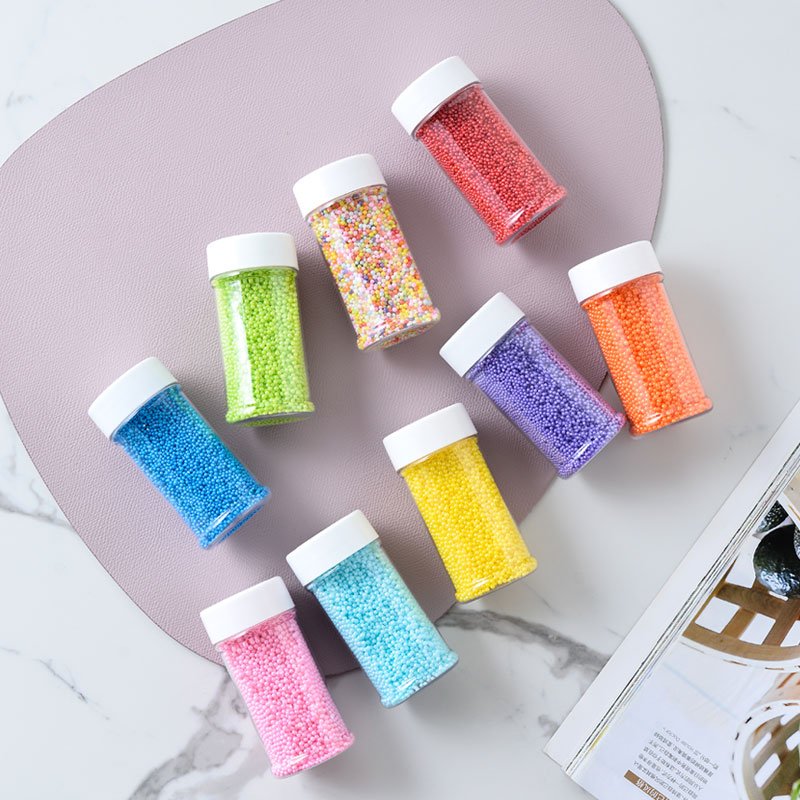 Factory direct wholesale single color edible molded candy pearlized 2mm colorful nonpareils in 85g bottle for cake cupcake macar