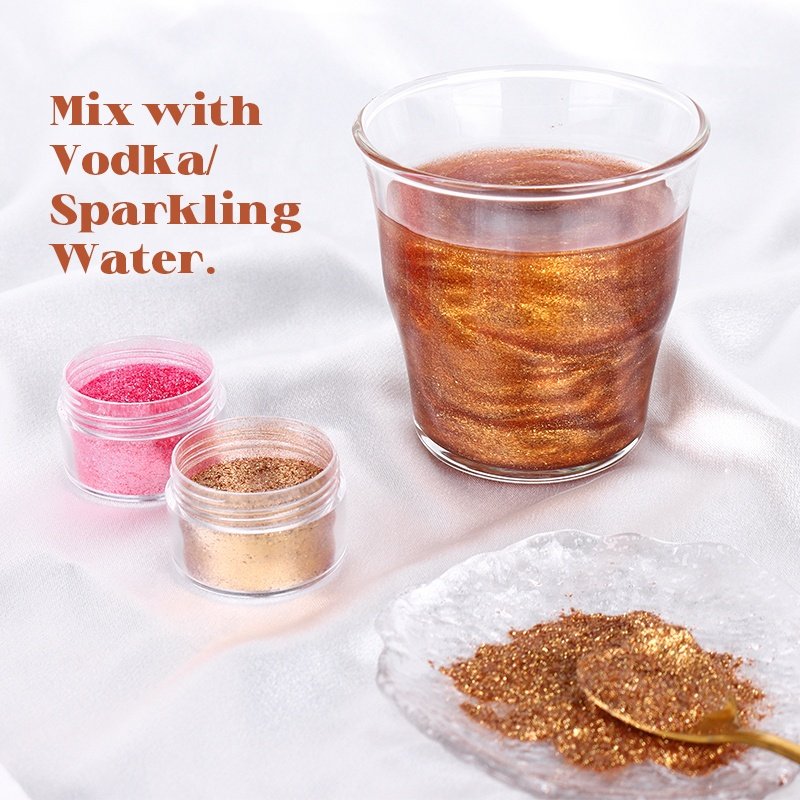 EU Standard Food Grade Sparkle E171 Free Cake Powder 10 Colors Edible Glitter Cake Decoration Edible Glitter for Drinks for Cake
