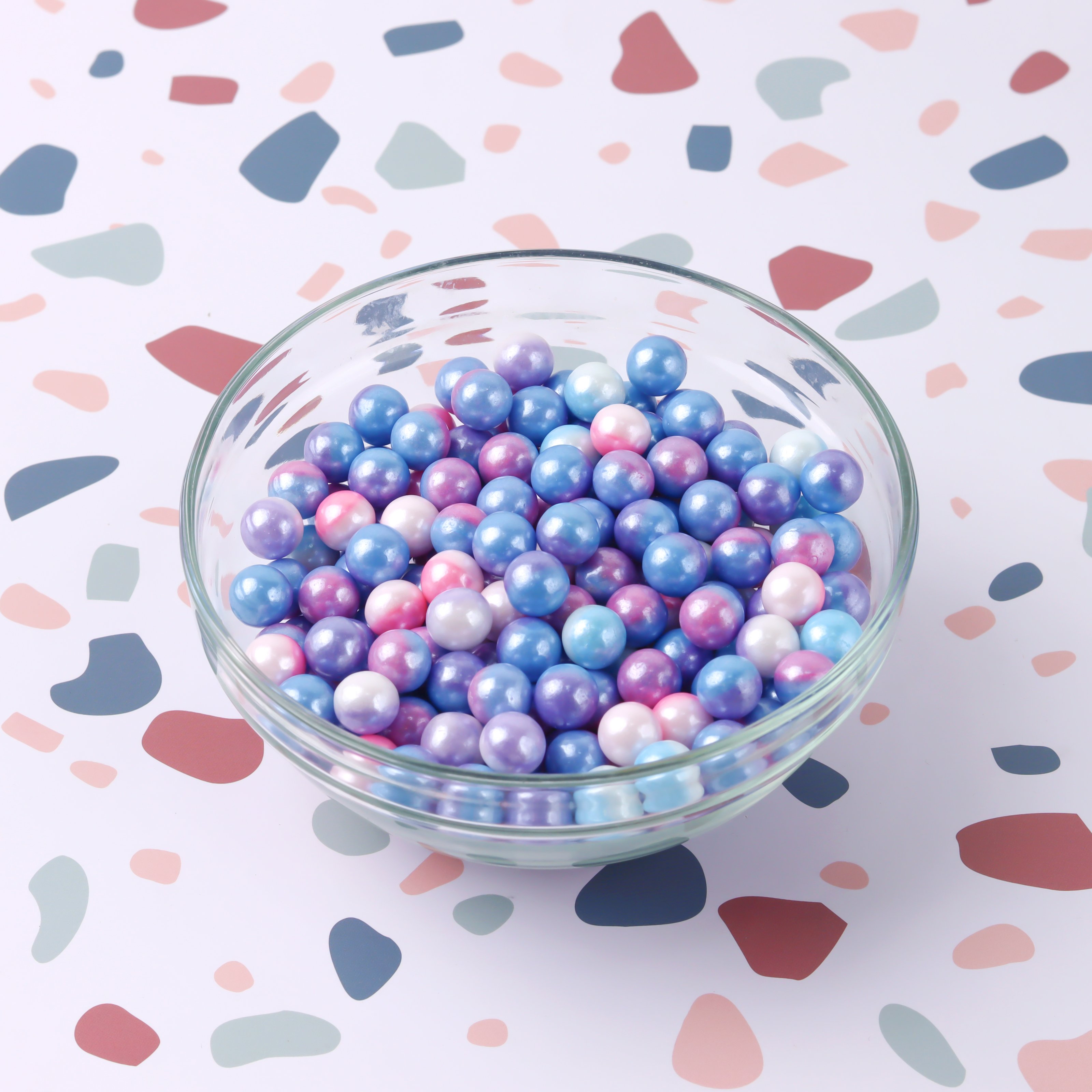 Factory direct twin color edible molded candy polished funny twin color beads in 85g bottle edible cake decoration