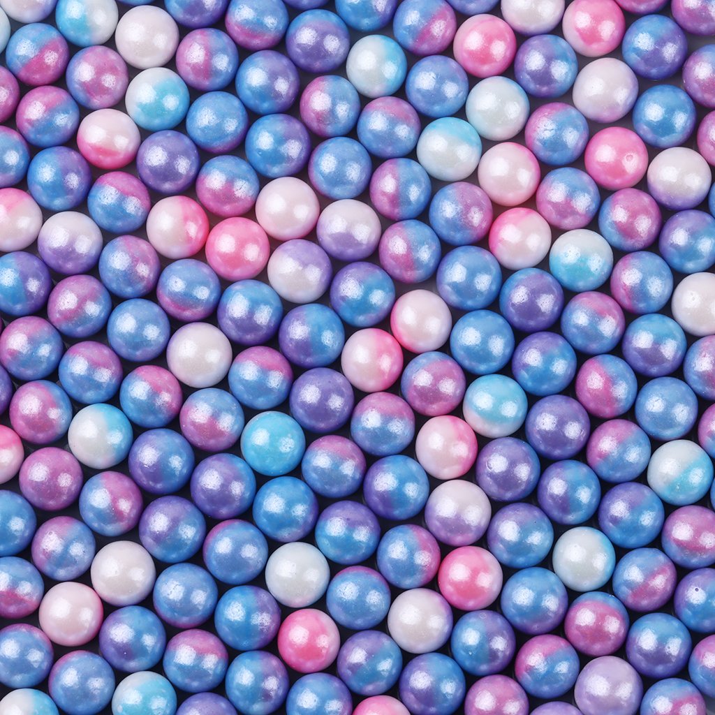 Factory direct twin color edible molded candy polished funny twin color beads in 85g bottle edible cake decoration