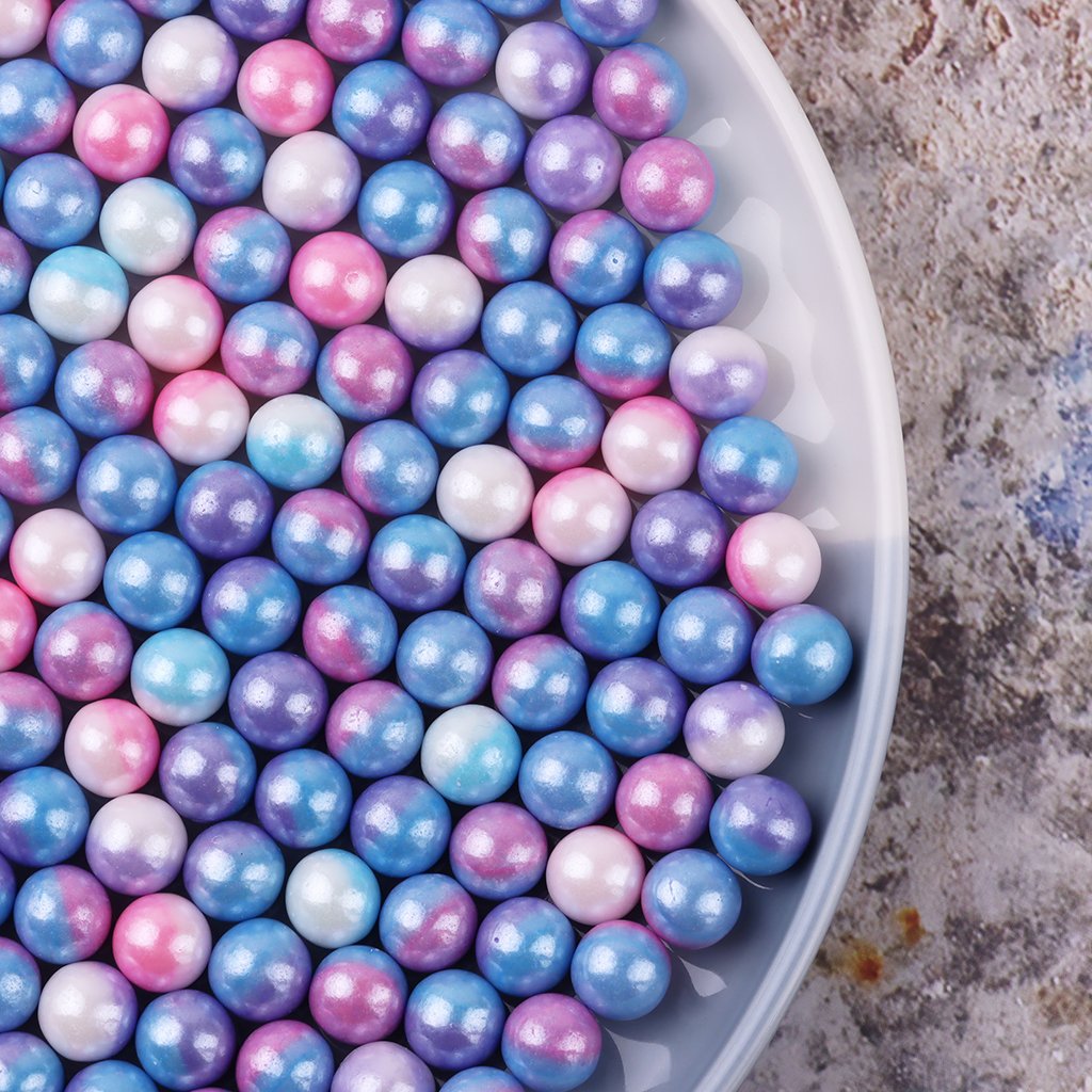 Factory direct twin color edible molded candy polished funny twin color beads in 85g bottle edible cake decoration