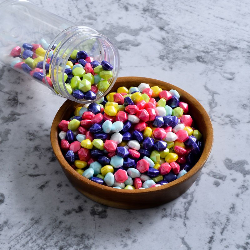 Pressed candy pearlizd shinny colorful diamond edible candy OEM accepted dragee edible cake decorations shaped sprinkles edible