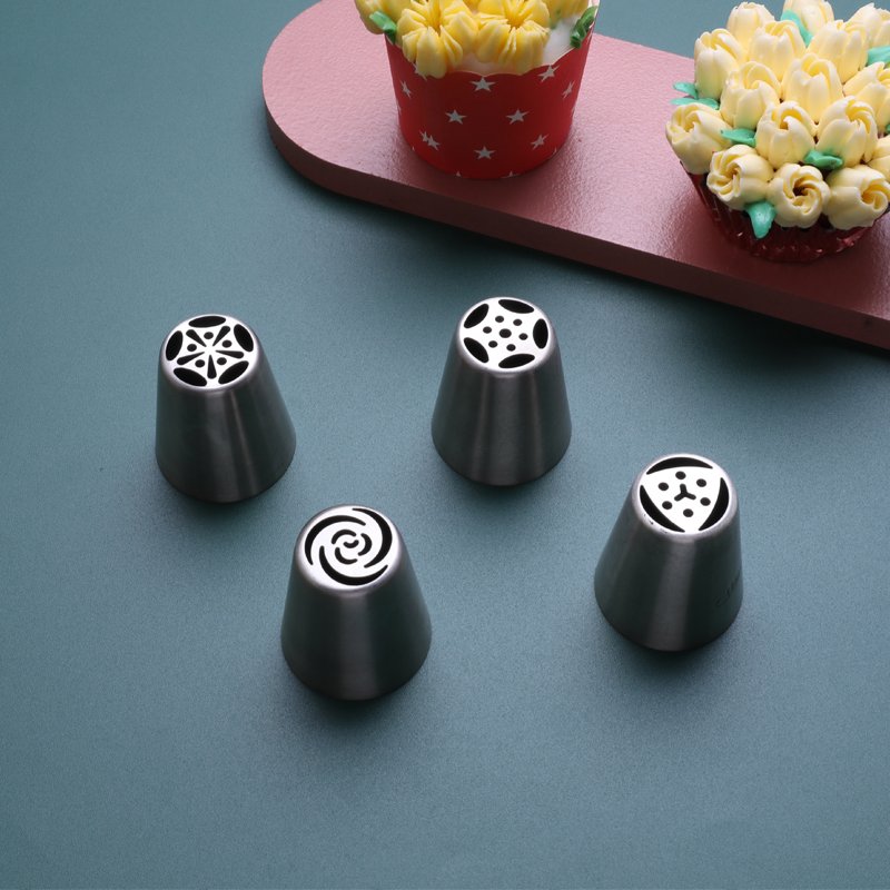 4pcs/Set Russian Tips Cake Decorating Tips Icing Nozzles
