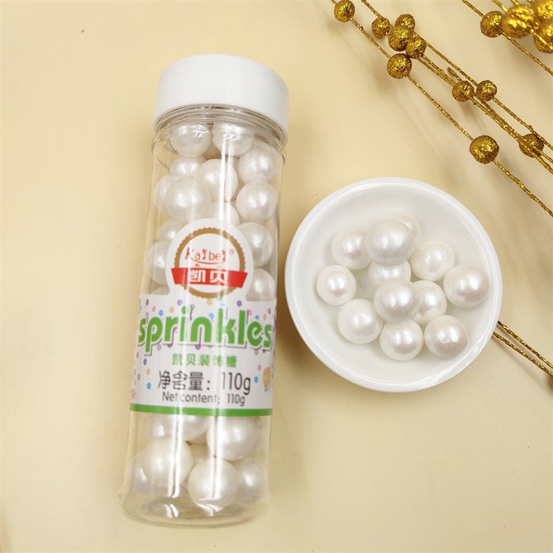 White Edible Sprinkles For Cake Beads Pearl Sugar Ball Baking Candy Wedding