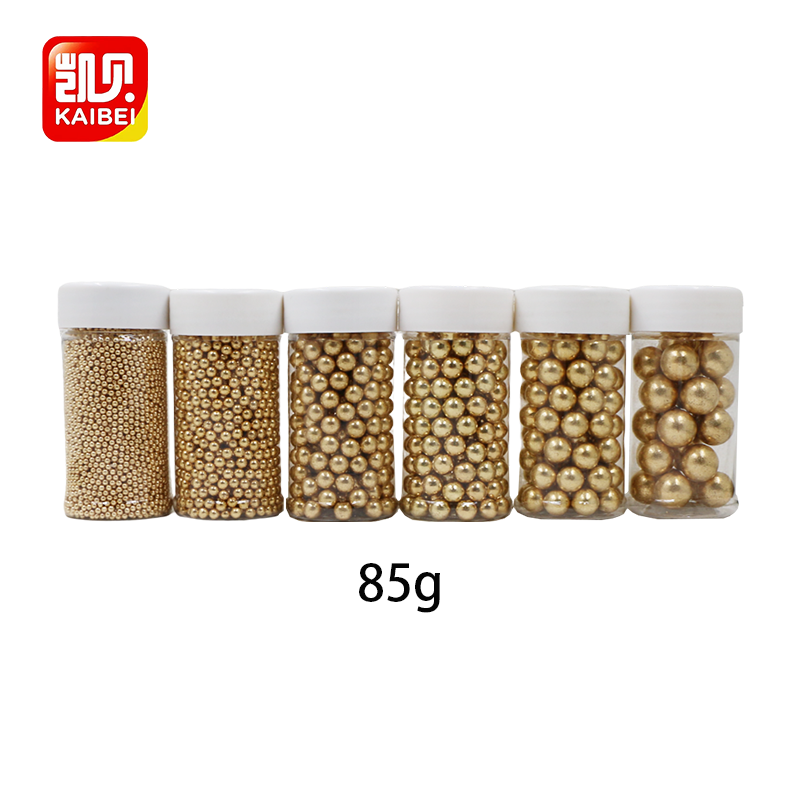 10mm Golden metallic luster sugar beads Customize designs For Ice Cream Chocolate Bakery Ingredients Sprinkles Cake Decorations