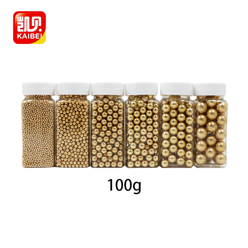 10mm Golden metallic luster sugar beads Customize designs For Ice Cream Chocolate Bakery Ingredients Sprinkles Cake Decorations