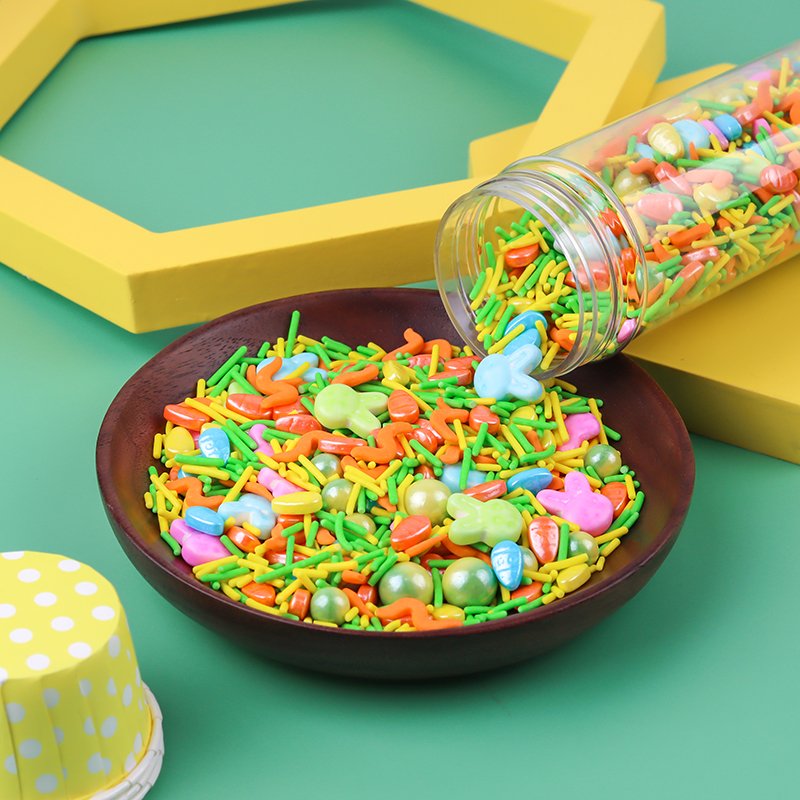 Spring baking ingredients wholesale price molded candy rabbit mix edible decoration sprinkles candy for cake decoration