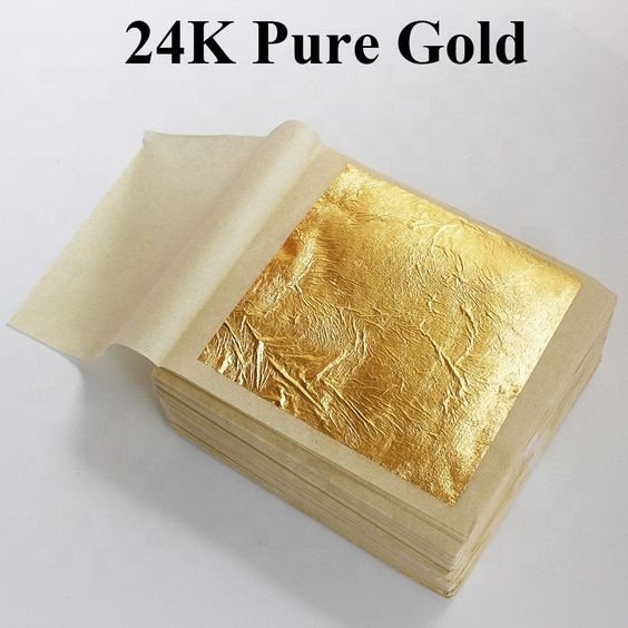 Wholesales 24K Edible Gold Leaf Sheets For Cake Decoration
