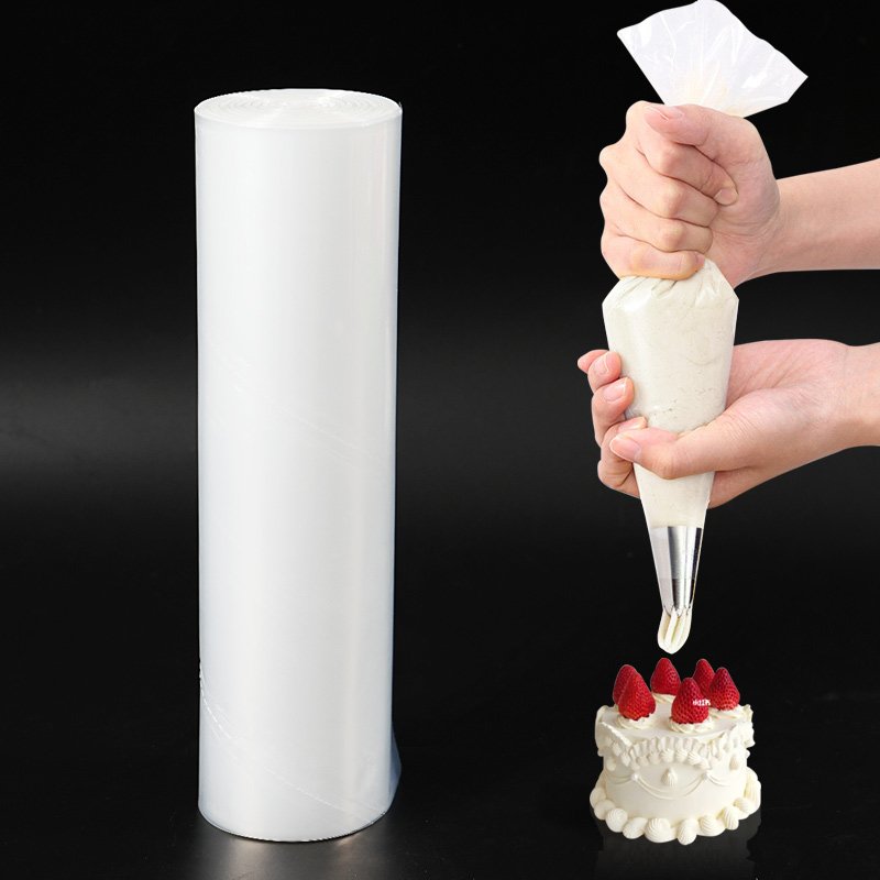 Custom printed bakery large big tipless piping bags disposable 30 mic food grade ldpe plastic piping bags on rolls for packing