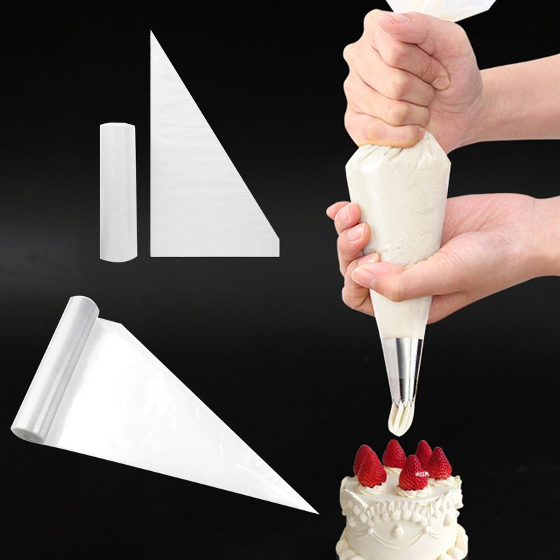 Custom printed bakery large big tipless piping bags disposable 30 mic food grade ldpe plastic piping bags on rolls for packing
