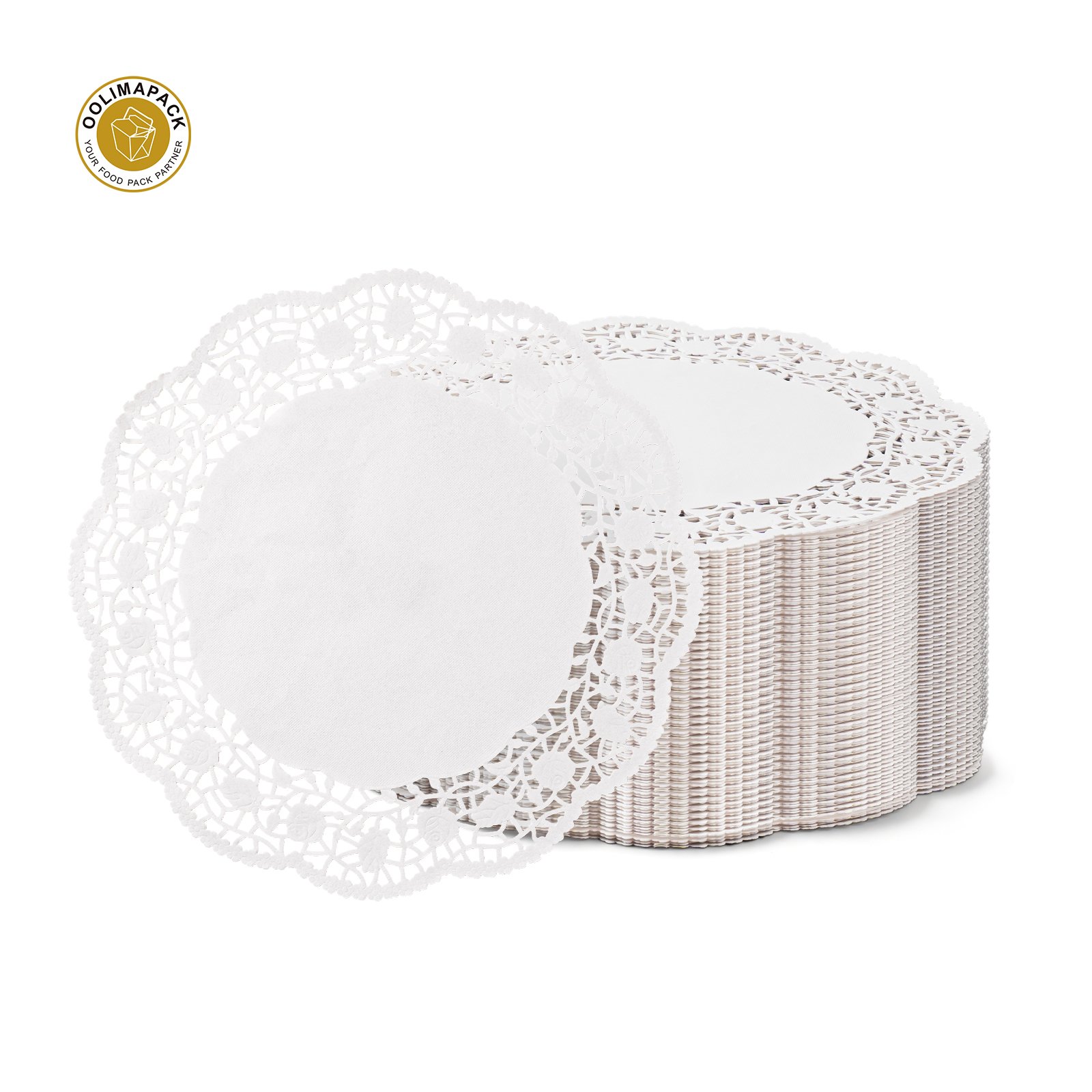 OOLIMA White Lace Paper Doilies Baker Celebrations Paper Placemats Colorful Paper Cake Doilies