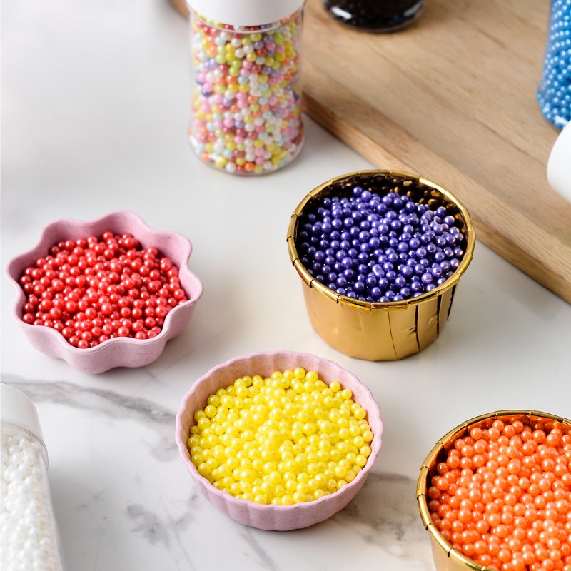 factory direct mix color edible molded candy pearlized 4mm colorful nonpareils in 85g bottle for cupcake macaron decoration