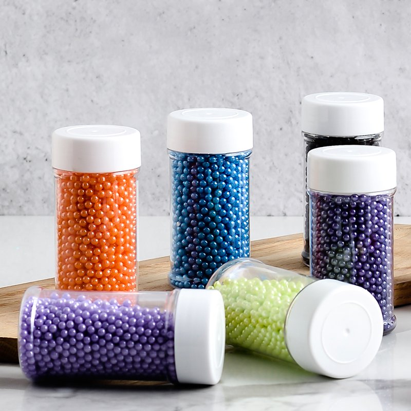 factory direct mix color edible molded candy pearlized 4mm colorful nonpareils in 85g bottle for cupcake macaron decoration