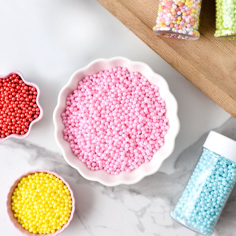 factory direct mix color edible molded candy pearlized 4mm colorful nonpareils in 85g bottle for cupcake macaron decoration