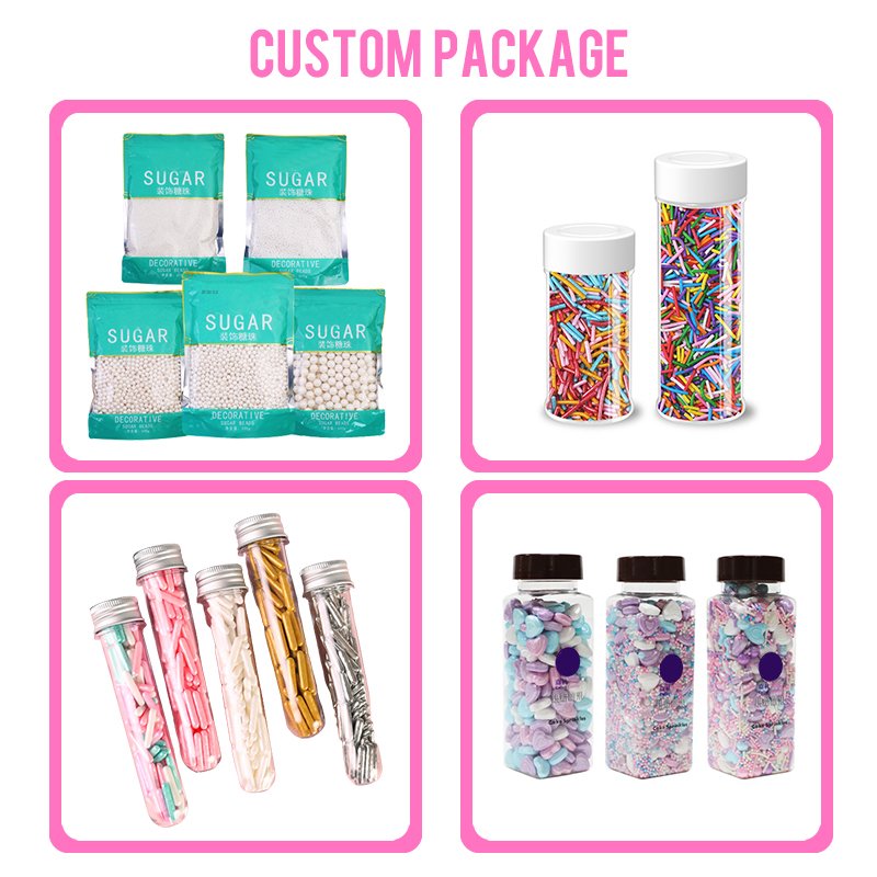 Custom Quin Plastic Candle Wax Fruity Mix White Chocolate Fancy Edible Candy Cake Decorations Sugar Beads Sprinkles