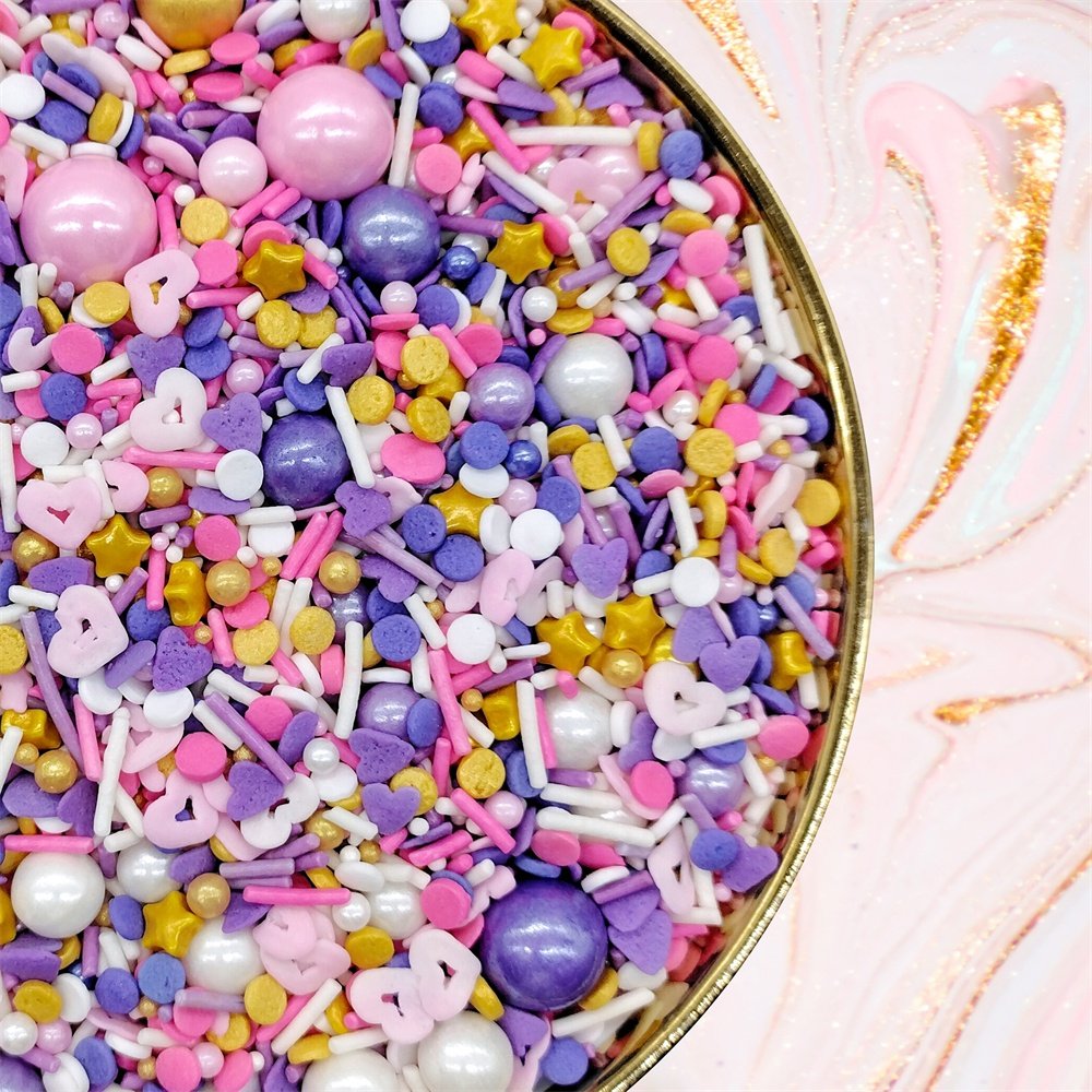 Mix Sizes Shape Miti-Color Valentines Edible Pink Sprinkles Sugar Pearls Beads for Cake Decorating With Bag Bottle