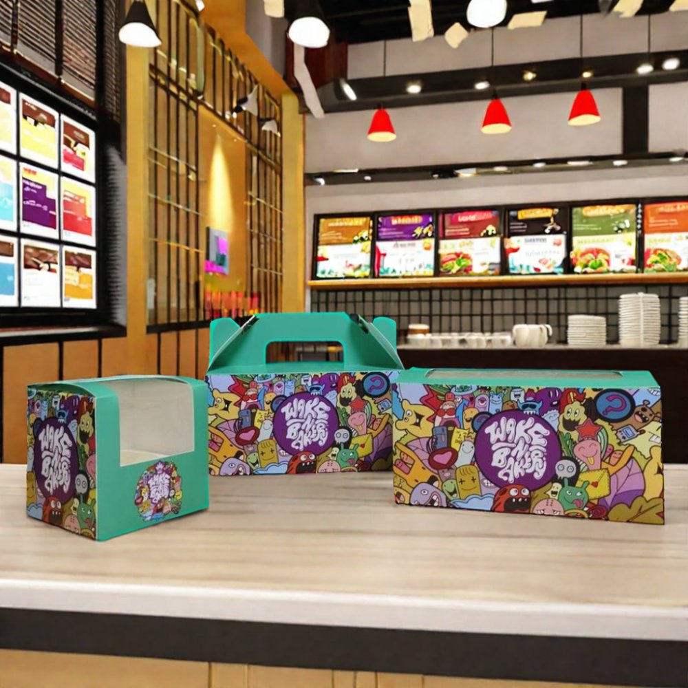 AT PACK LOW MOQ Custom Bakery Packaging Custom Bakery Box With Window 4 8 10 inches Cake Packaging Box Bakery White Cardboard