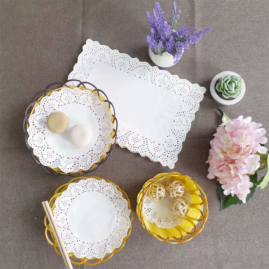 Cake Tools 12 Paper Doilies Bulk For Fired Fish Chips Custom Size Lace Paper Doily Food Placemats Cake Mats