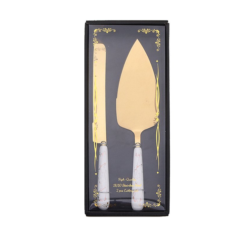 Ceramic Handle Wedding Cake Knife Set Stainless Steel Cake Knife And Server Set Cake Tools