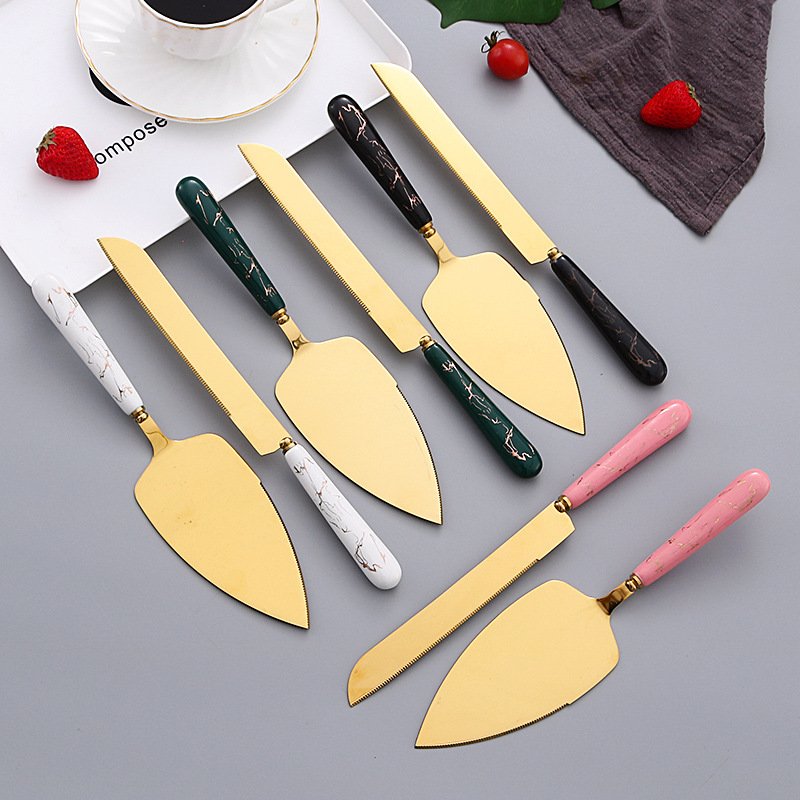 Ceramic Handle Wedding Cake Knife Set Stainless Steel Cake Knife And Server Set Cake Tools