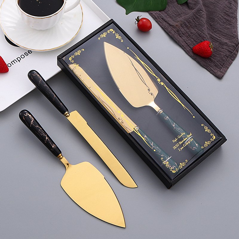 Ceramic Handle Wedding Cake Knife Set Stainless Steel Cake Knife And Server Set Cake Tools