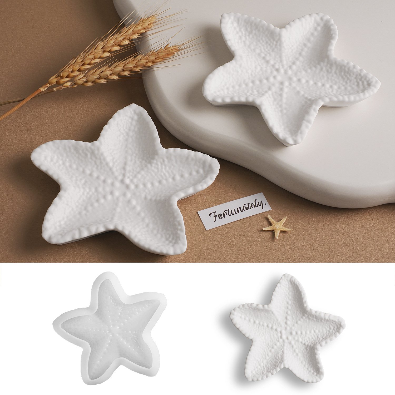 Gypsum starfish irregular tray silicone mold suitable for jewelry storage tray dish wash soap storage box mold home decoration