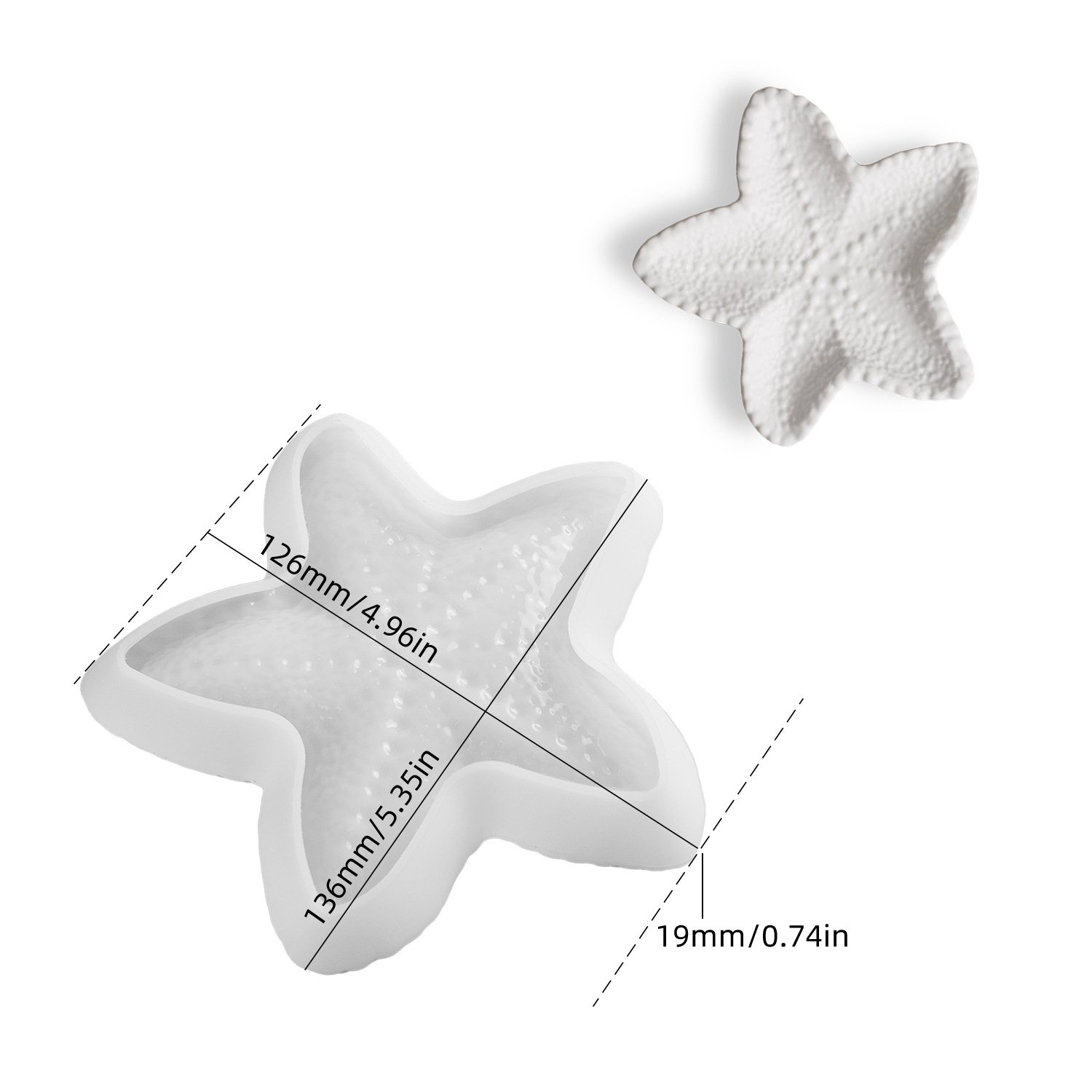 Gypsum starfish irregular tray silicone mold suitable for jewelry storage tray dish wash soap storage box mold home decoration