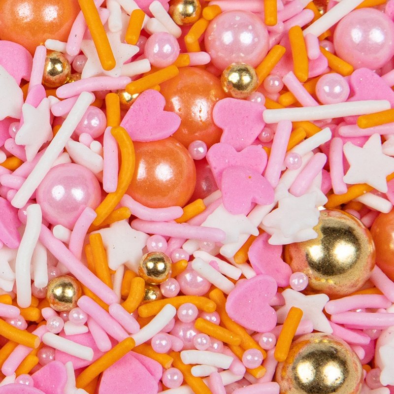 Pink Valentine Sprinkles For Cake Decoration Edible Baking Candy, Heart Shape Dragee for Wedding Holiday