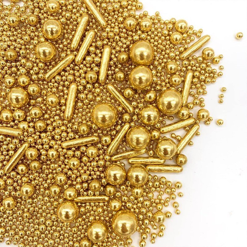 Edible sliver sugar beads gold sprinkles cake decorating supplies