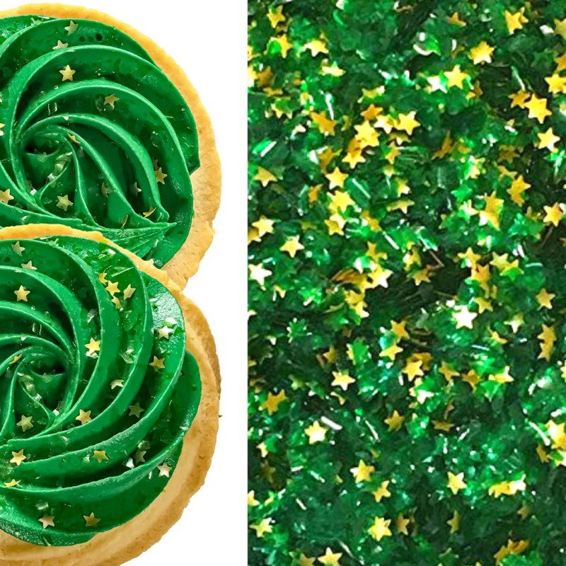 Golden Star Festival Decorations Food Grade Sugar Candy Glitter Edible Shapes Glitter for Cake Decorations